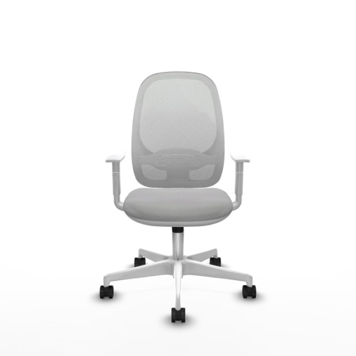 Cilanco blanca sincro malla blanca bali gris claro brazos blancos base blanca ruedas 65mm nailon