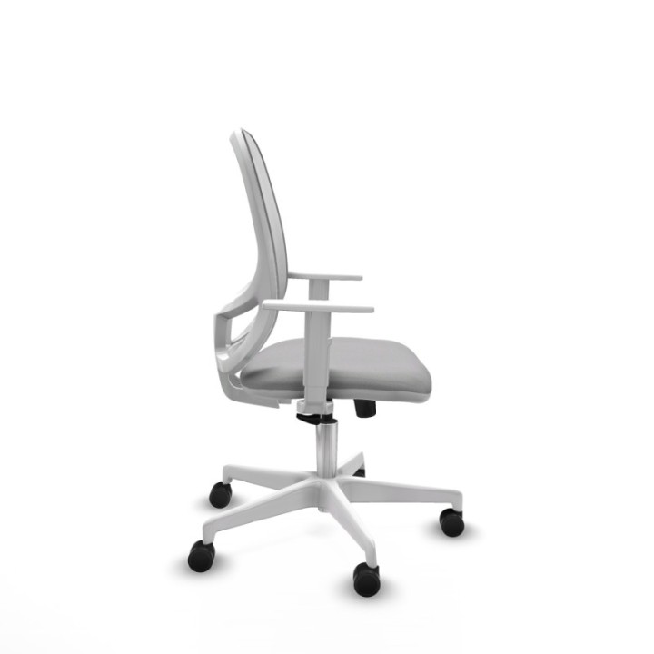 Cilanco blanca sincro malla blanca bali gris claro brazos blancos base blanca ruedas 65mm nailon