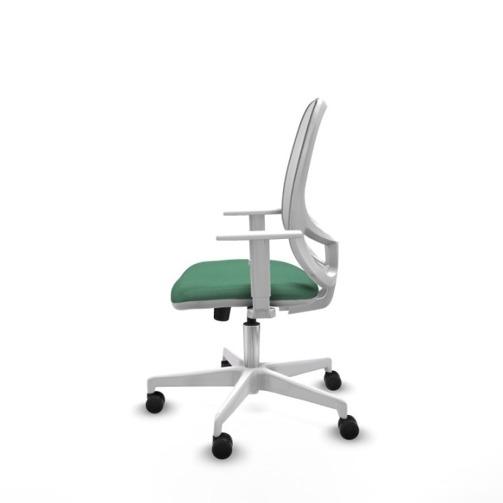 Cilanco blanca sincro malla blanca bali verde esmeralda brazos blancos base blanca ruedas 65mm nailon