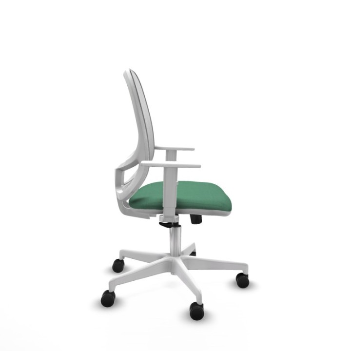 Cilanco blanca sincro malla blanca bali verde esmeralda brazos blancos base blanca ruedas 65mm nailon