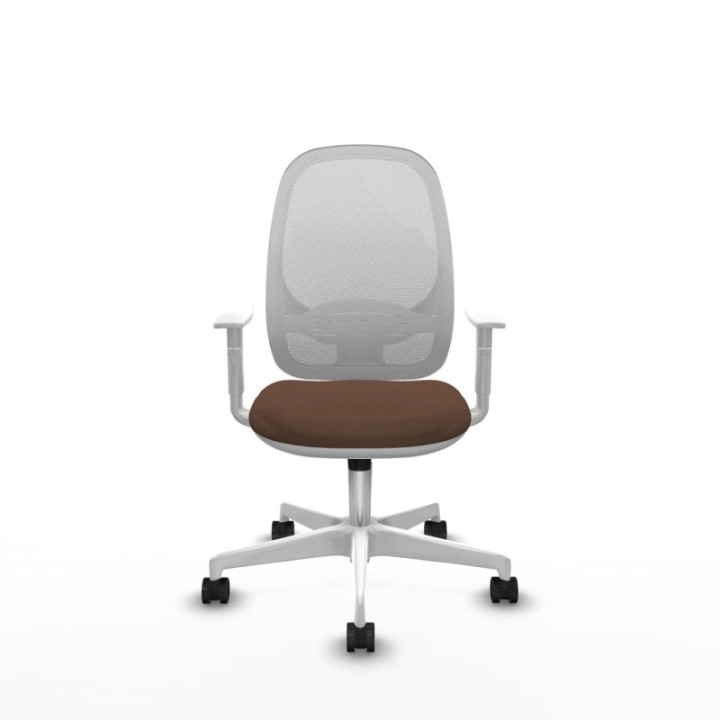 Cilanco blanca sincro malla blanca bali marrón oscuro brazos blancos base blanca ruedas 65mm nailon