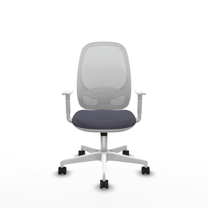 Cilanco blanca sincro malla blanca bali gris oscuro brazos blancos base blanca ruedas 65mm nailon