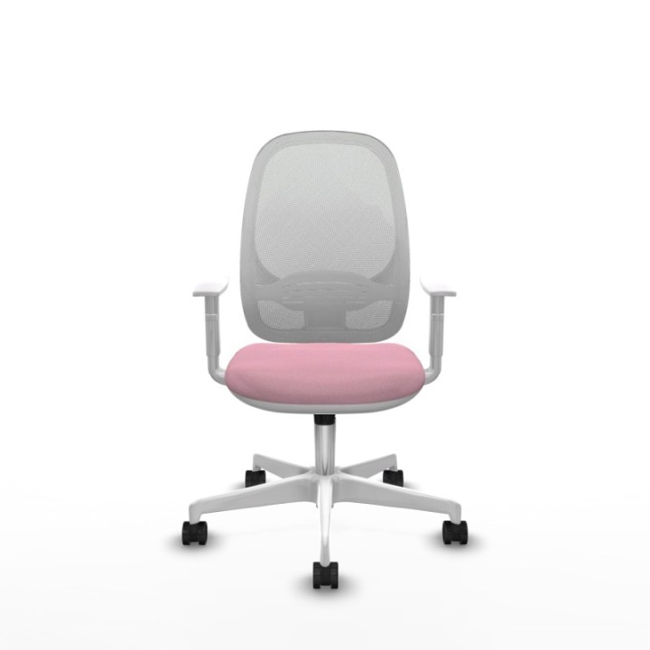 Cilanco blanca sincro malla blanca bali rosa brazos blancos base blanca ruedas 65mm nailon