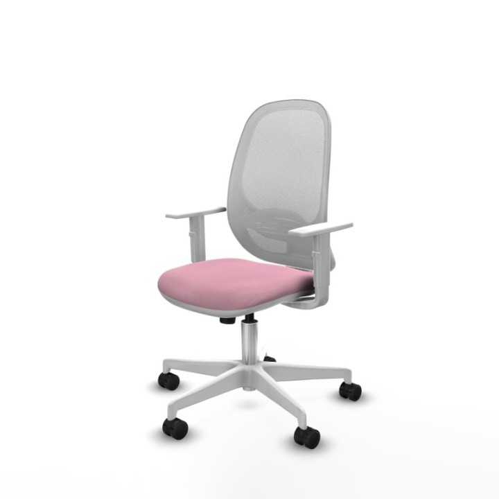 Cilanco blanca sincro malla blanca bali rosa brazos blancos base blanca ruedas 65mm nailon