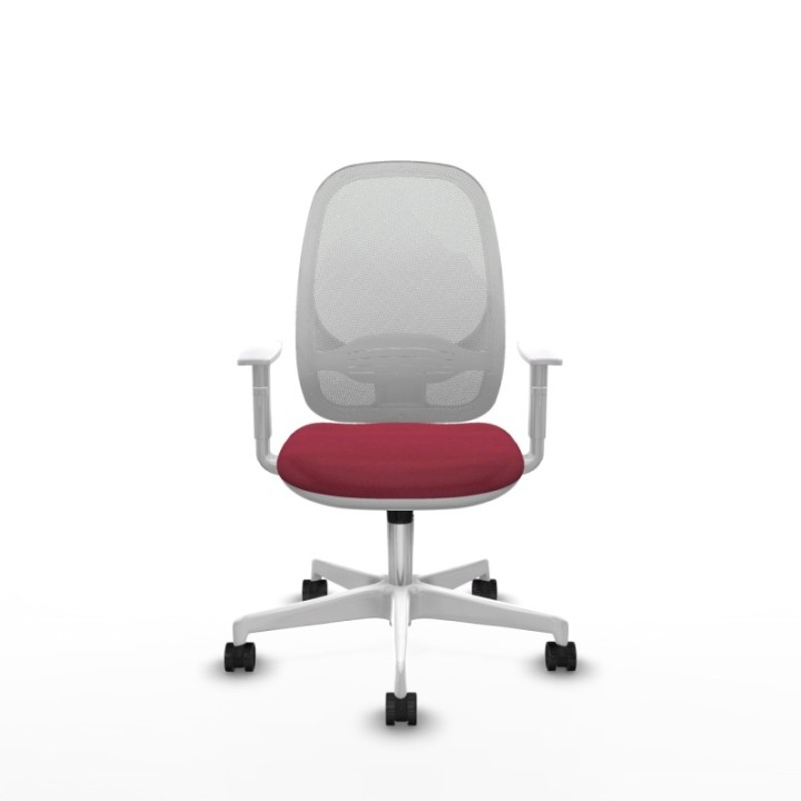 Cilanco blanca sincro malla blanca bali granate brazos blancos base blanca ruedas 65mm nailon