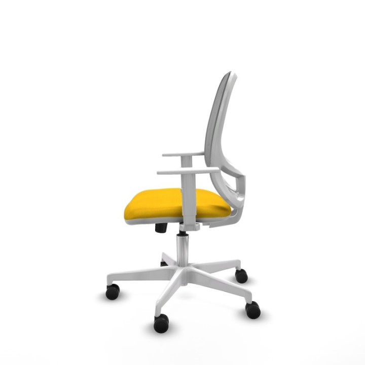 Cilanco blanca sincro malla gris bali amarillo brazos blancos base blanca ruedas 65mm nailon