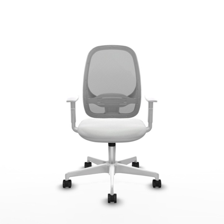 Cilanco blanca sincro malla gris bali blanco brazos blancos base blanca ruedas 65mm nailon