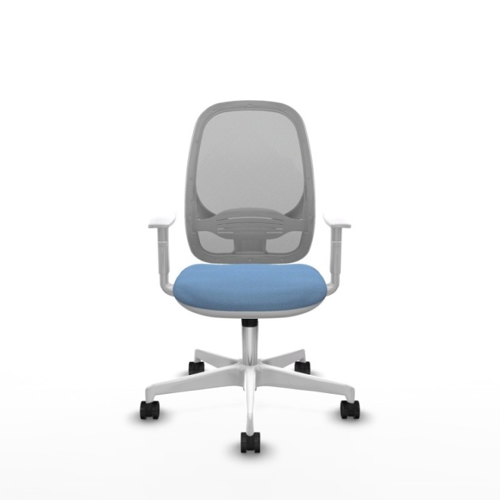 Cilanco blanca sincro malla gris bali azul cielo brazos blancos base blanca ruedas 65mm nailon