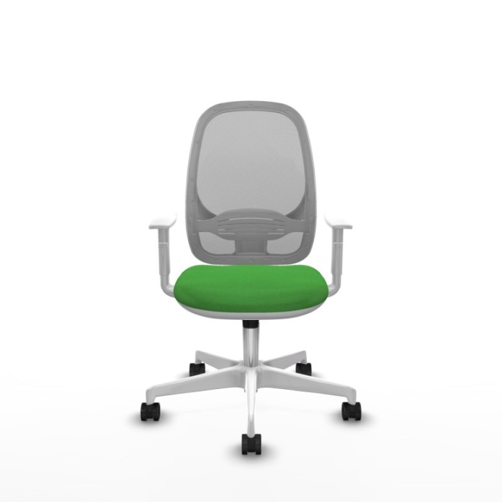 Cilanco blanca sincro malla gris bali verde brazos blancos base blanca ruedas 65mm nailon