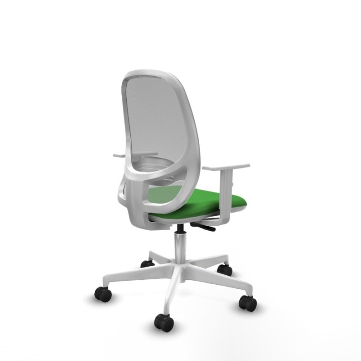 Cilanco blanca sincro malla gris bali verde brazos blancos base blanca ruedas 65mm nailon