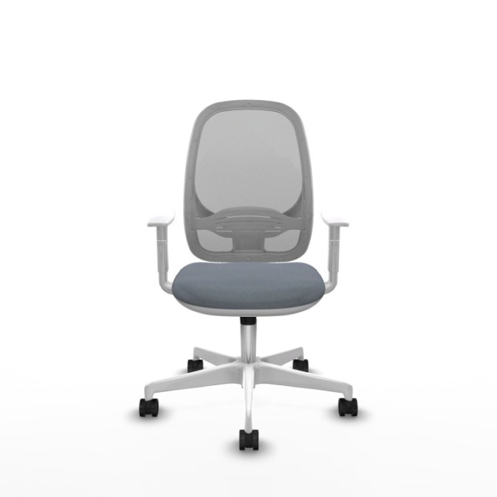 Cilanco blanca sincro malla gris bali gris brazos blancos base blanca ruedas 65mm nailon