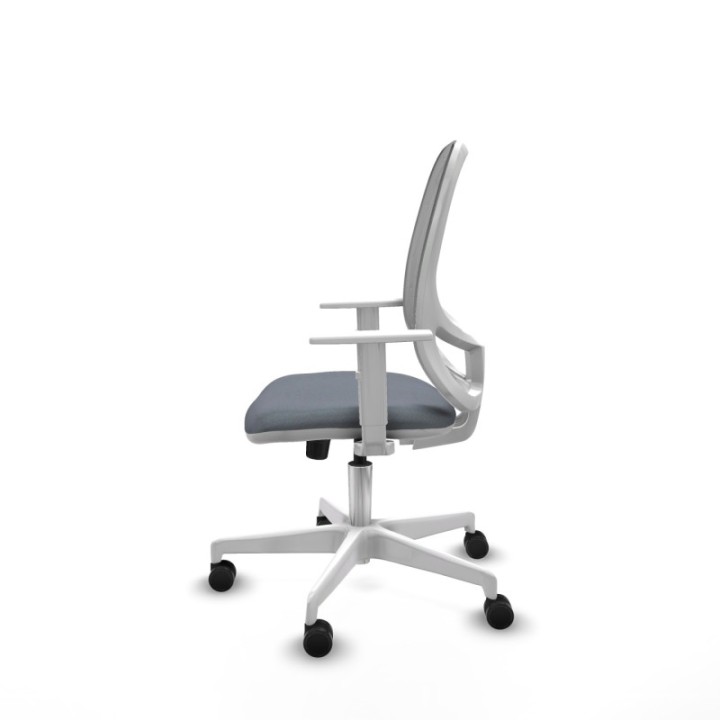 Cilanco blanca sincro malla gris bali gris brazos blancos base blanca ruedas 65mm nailon