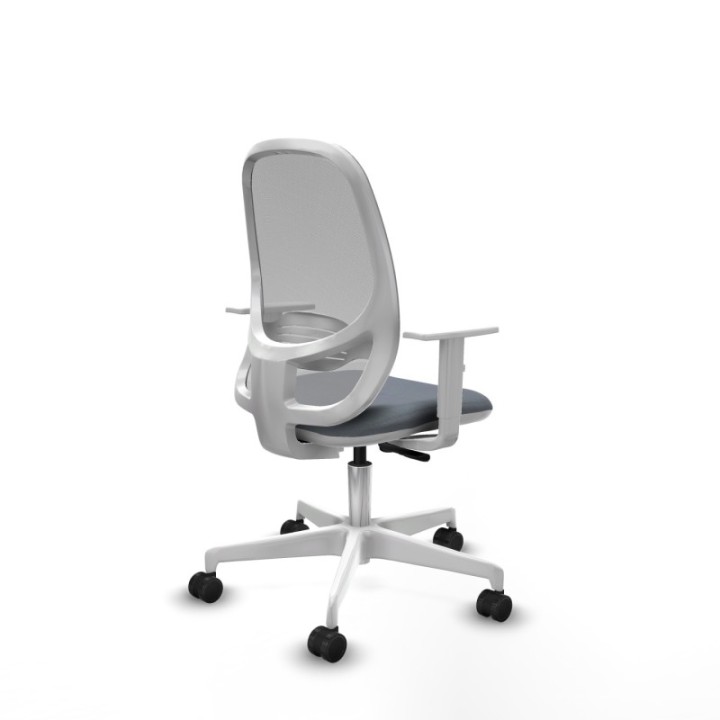 Cilanco blanca sincro malla gris bali gris brazos blancos base blanca ruedas 65mm nailon