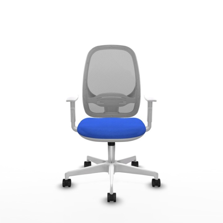 Cilanco blanca sincro malla gris bali azul brazos blancos base blanca ruedas 65mm nailon