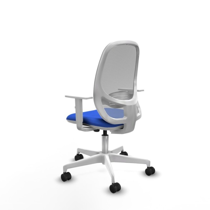 Cilanco blanca sincro malla gris bali azul brazos blancos base blanca ruedas 65mm nailon