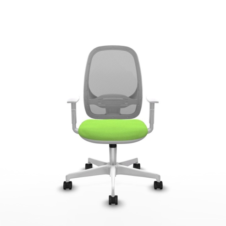 Cilanco blanca sincro malla gris bali pistacho brazos blancos base blanca ruedas 65mm nailon