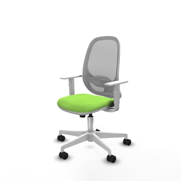 Cilanco blanca sincro malla gris bali pistacho brazos blancos base blanca ruedas 65mm nailon