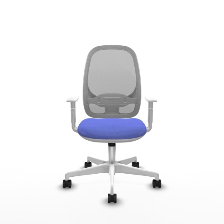 Cilanco blanca sincro malla gris bali azul claro brazos blancos base blanca ruedas 65mm nailon