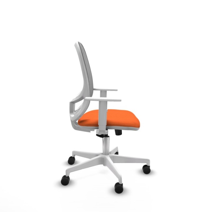 Cilanco blanca sincro malla gris bali naranja brazos blancos base blanca ruedas 65mm nailon