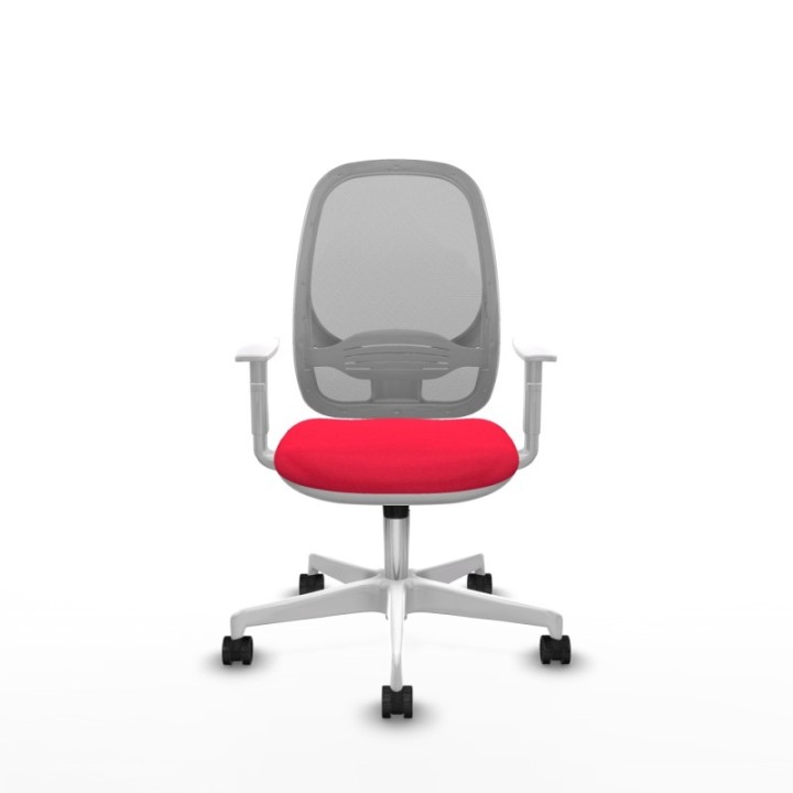 Cilanco blanca sincro malla gris bali rojo brazos blancos base blanca ruedas 65mm nailon