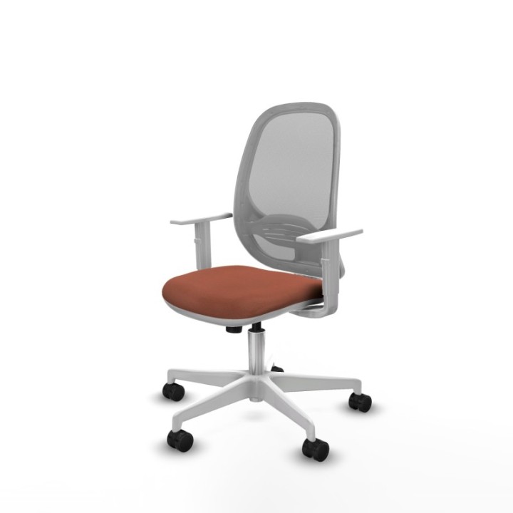 Cilanco blanca sincro malla gris bali marrón brazos blancos base blanca ruedas 65mm nailon