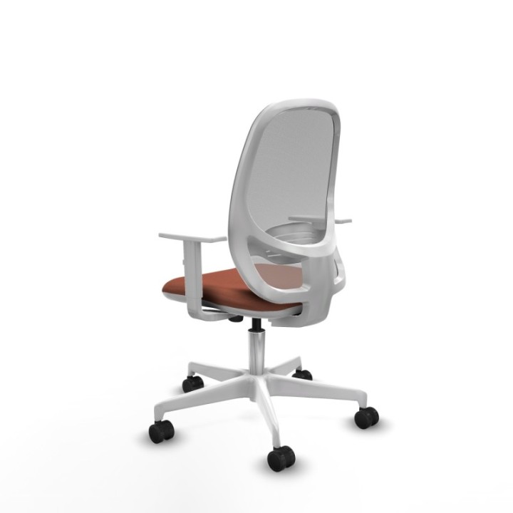 Cilanco blanca sincro malla gris bali marrón brazos blancos base blanca ruedas 65mm nailon