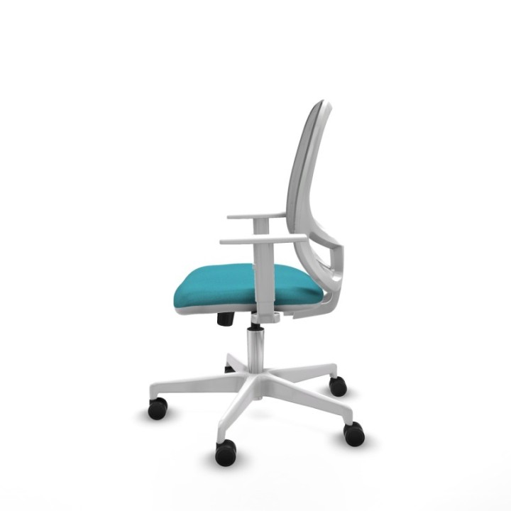 Cilanco blanca sincro malla gris bali turquesa brazos blancos base blanca ruedas 65mm nailon