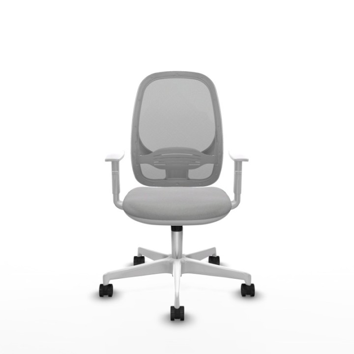 Cilanco blanca sincro malla gris bali gris claro brazos blancos base blanca ruedas 65mm nailon