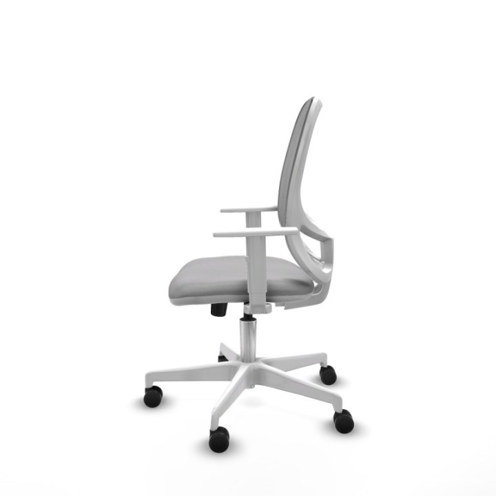 Cilanco blanca sincro malla gris bali gris claro brazos blancos base blanca ruedas 65mm nailon