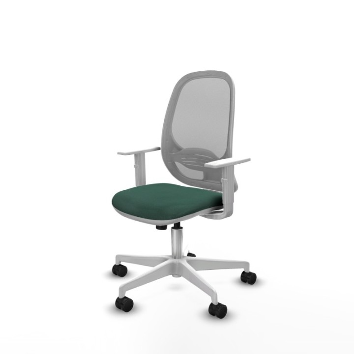 Cilanco blanca sincro malla gris bali verde botella brazos blancos base blanca ruedas 65mm nailon