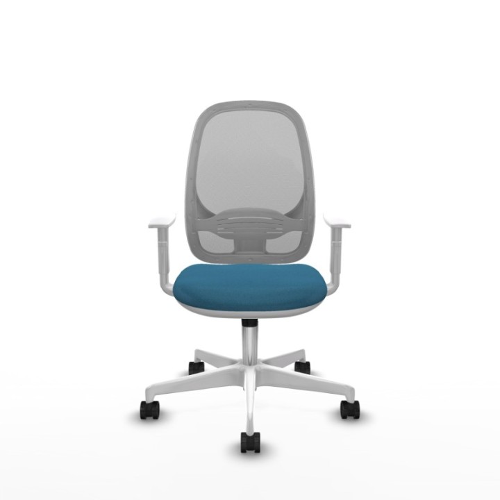 Cilanco blanca sincro malla gris bali verde petroleo brazos blancos base blanca ruedas 65mm nailon