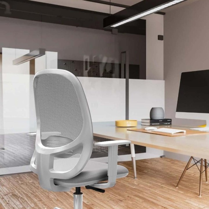 Cilanco blanca sincro malla gris bali verde petroleo brazos blancos base blanca ruedas 65mm nailon