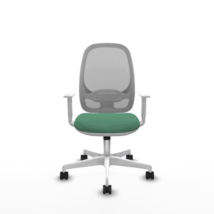 Cilanco blanca sincro malla gris bali verde esmeralda brazos blancos base blanca ruedas 65mm nailon