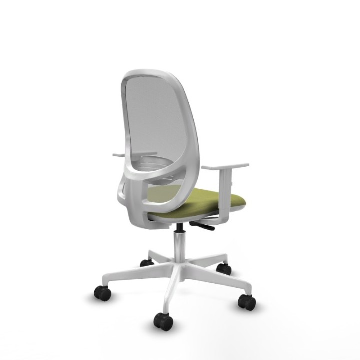 Cilanco blanca sincro malla gris bali verde oliva brazos blancos base blanca ruedas 65mm nailon