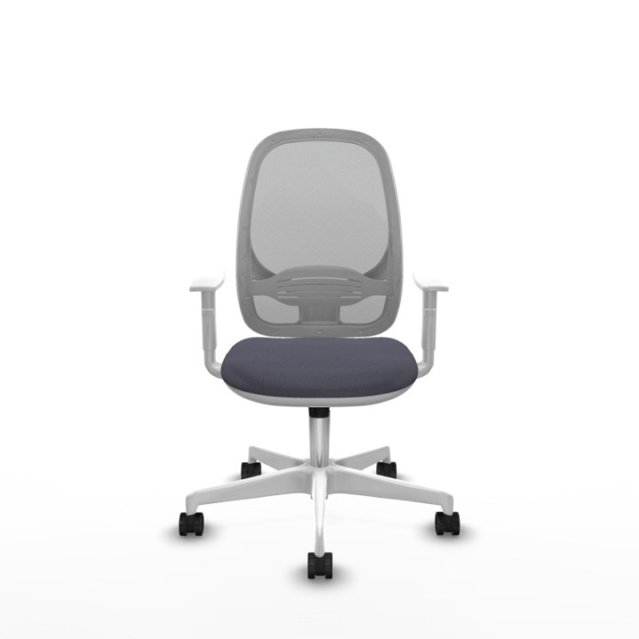 Cilanco blanca sincro malla gris bali gris oscuro brazos blancos base blanca ruedas 65mm nailon