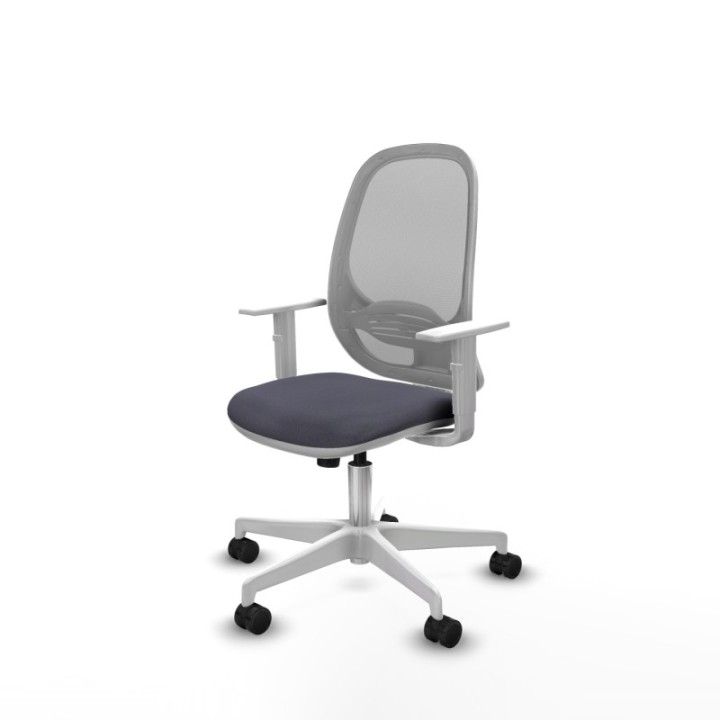 Cilanco blanca sincro malla gris bali gris oscuro brazos blancos base blanca ruedas 65mm nailon