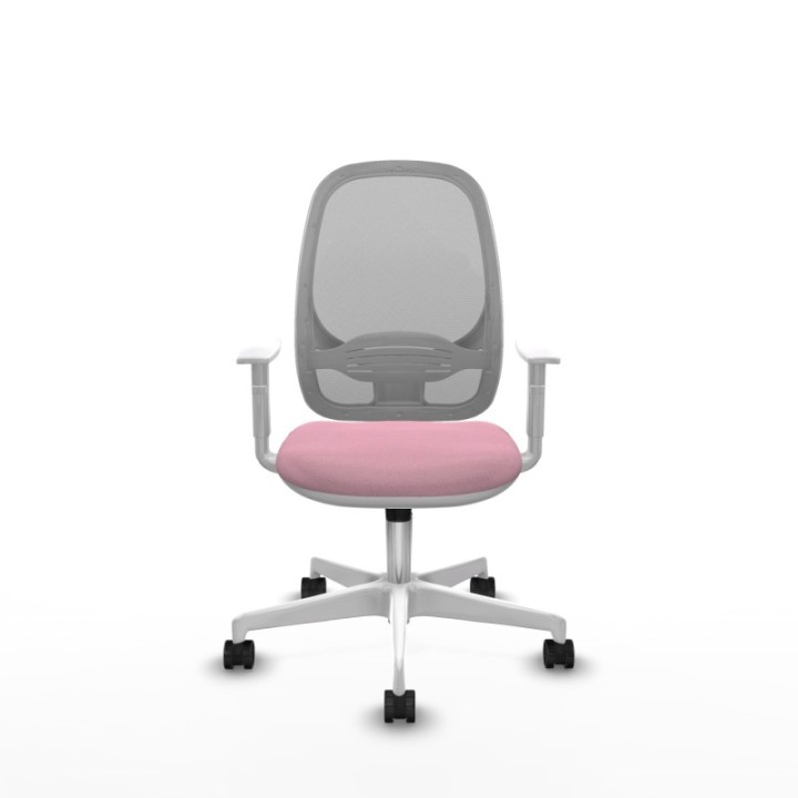 Cilanco blanca sincro malla gris bali rosa brazos blancos base blanca ruedas 65mm nailon