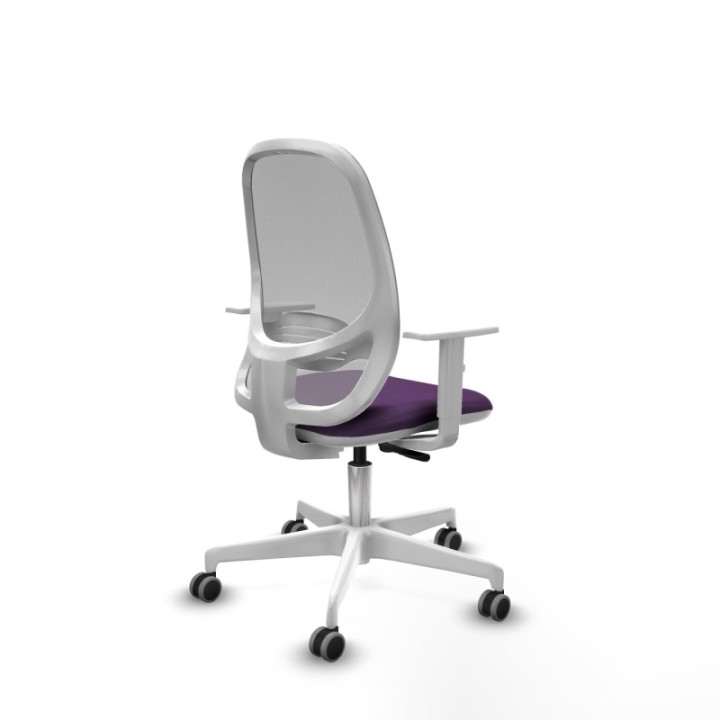 Cilanco blanca sincro malla gris bali morado brazos blancos base blanca ruedas 65mm engomadas