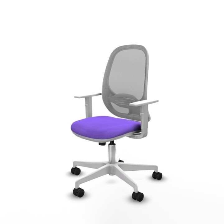 Cilanco blanca sincro malla gris bali lila brazos blancos base blanca ruedas 65mm nailon