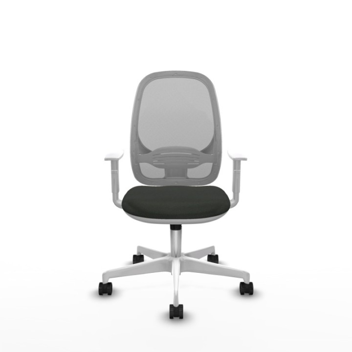 Cilanco blanca sincro malla gris bali negro brazos blancos base blanca ruedas 65mm nailon