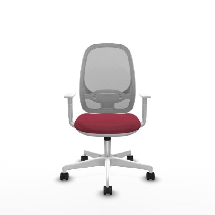 Cilanco blanca sincro malla gris bali granate brazos blancos base blanca ruedas 65mm nailon