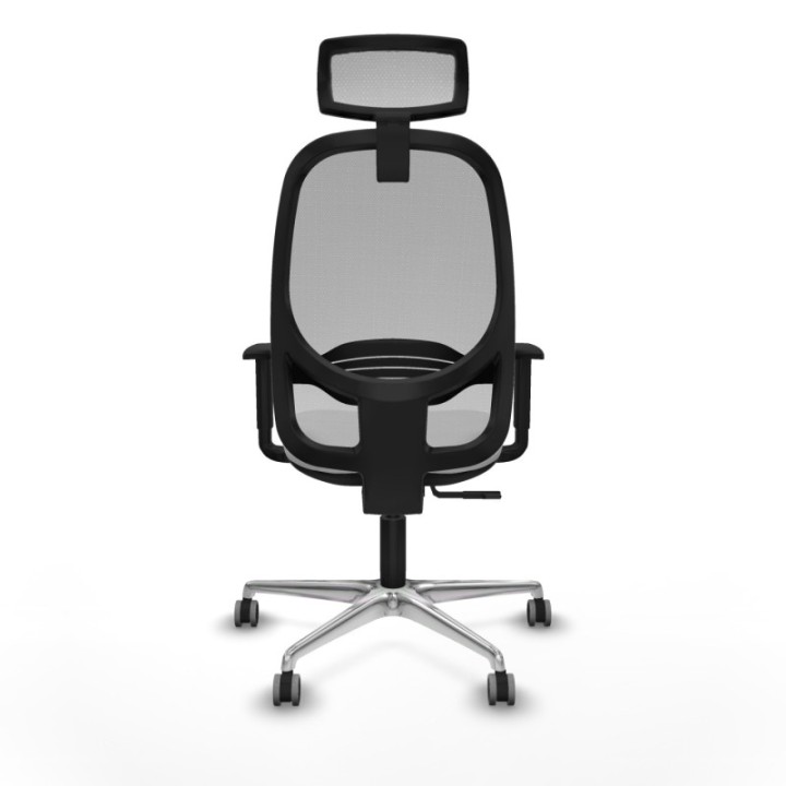 Cilanco sincro malla gris bali blanco brazos 1D base aluminio cabecero 2D ruedas 65mm engomadas