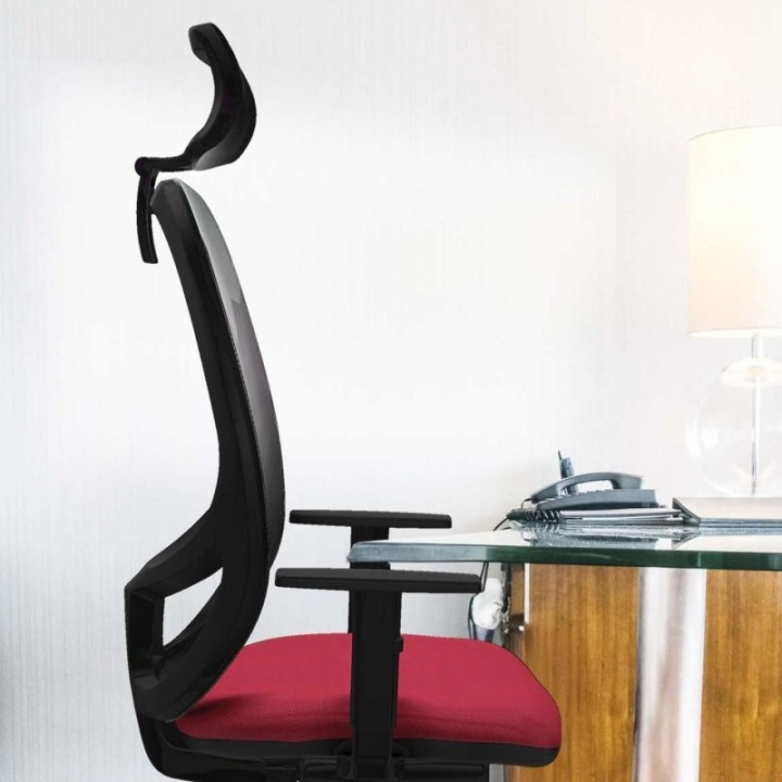 Cilanco sincro malla gris bali blanco brazos 1D base aluminio cabecero 2D ruedas 65mm engomadas