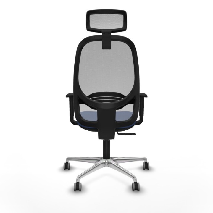 Cilanco sincro malla gris bali azul marino brazos 1D base aluminio cabecero 2D ruedas 65mm engomadas