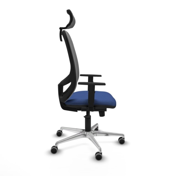 Cilanco sincro malla gris bali azul marino brazos 1D base aluminio cabecero 2D ruedas 65mm engomadas