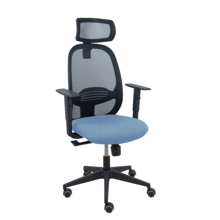 Silla Cilanco negra malla negra asiento bali azul cielo brazo regulable cabecero regulable