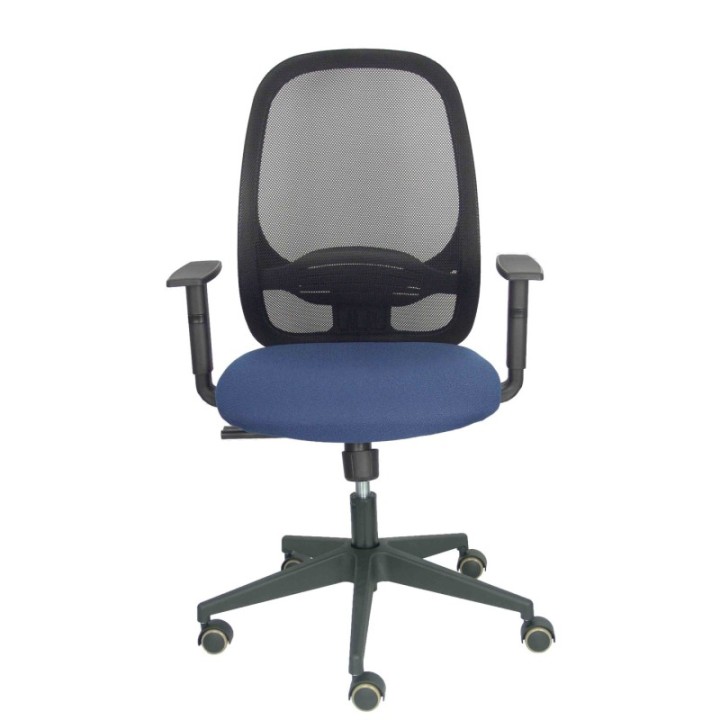 Silla Cilanco negra malla negra asiento bali azul marino brazo regulable