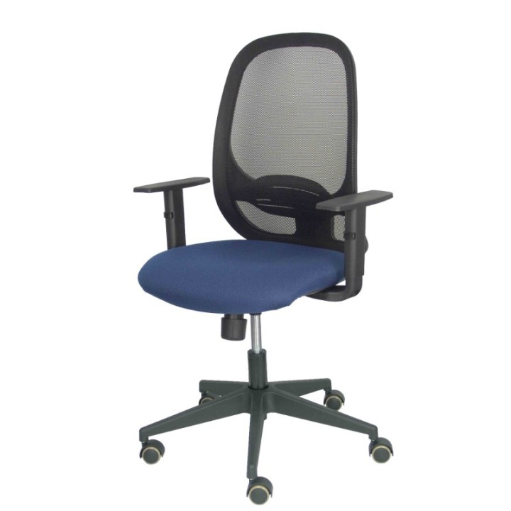 Silla Cilanco negra malla negra asiento bali azul marino brazo regulable