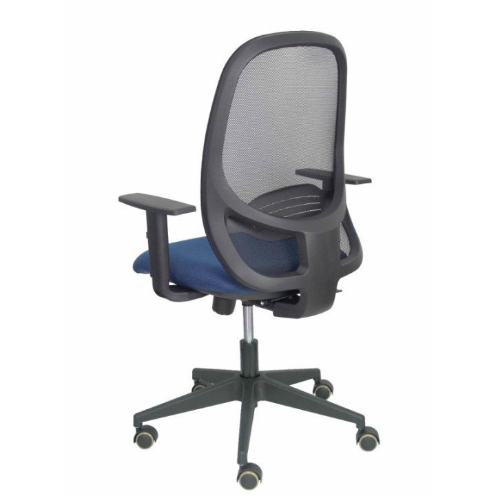 Silla Cilanco negra malla negra asiento bali azul marino brazo regulable