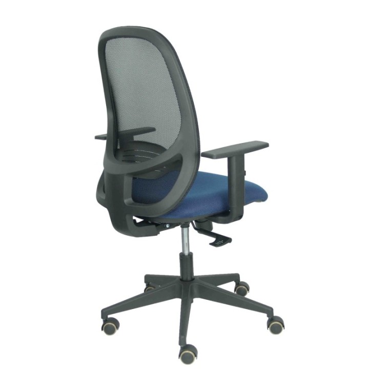 Silla Cilanco negra malla negra asiento bali azul marino brazo regulable